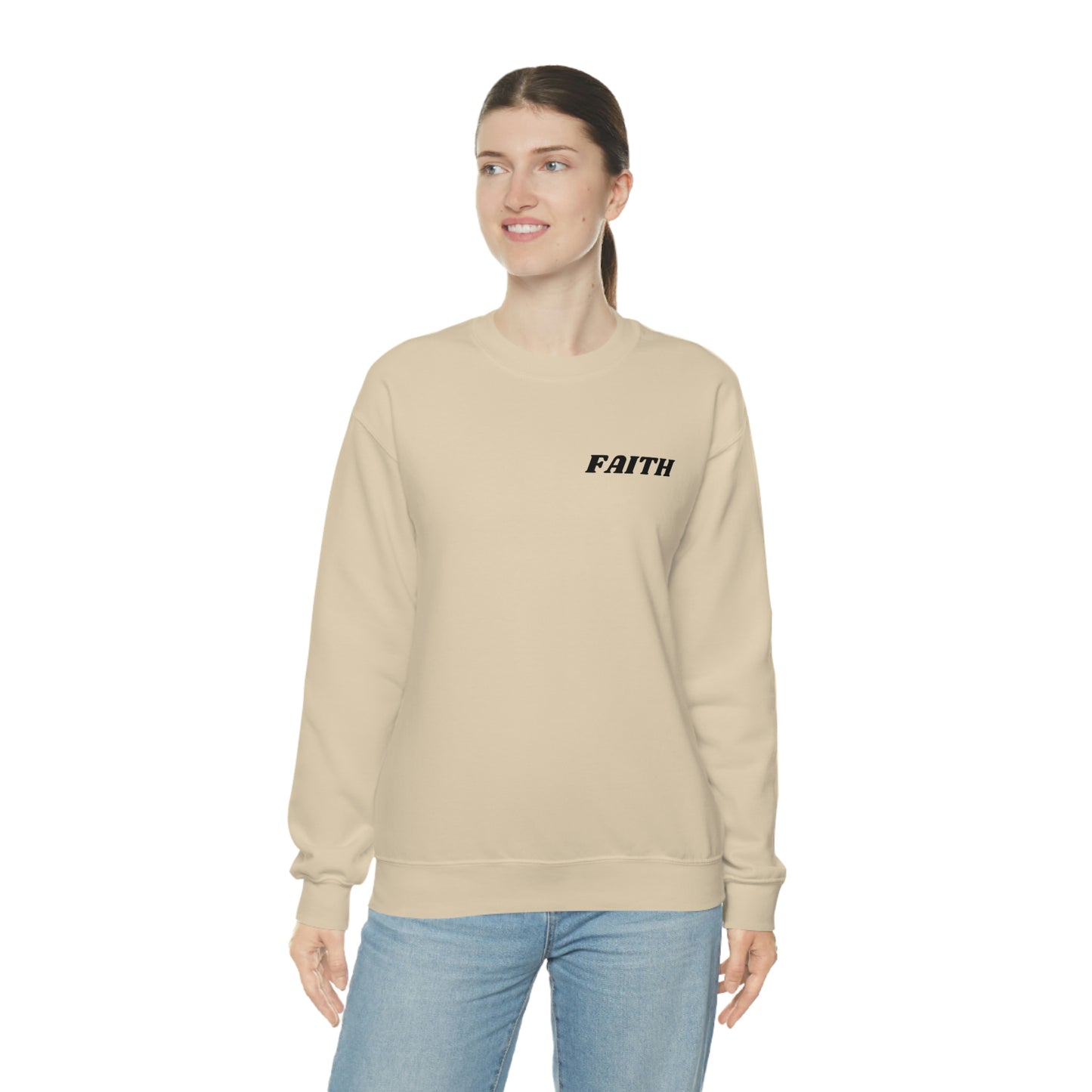 RETRO FONT Unisex Sweatshirt - FAITH , MATHEW 19:26