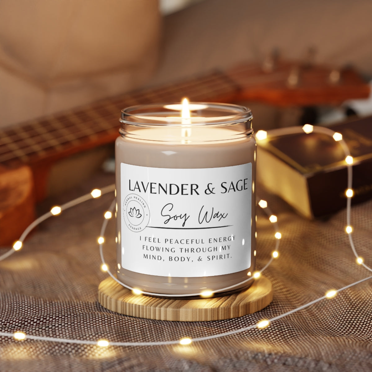 Manifestation Scented Soy Candle, 9oz Lavender + Sage