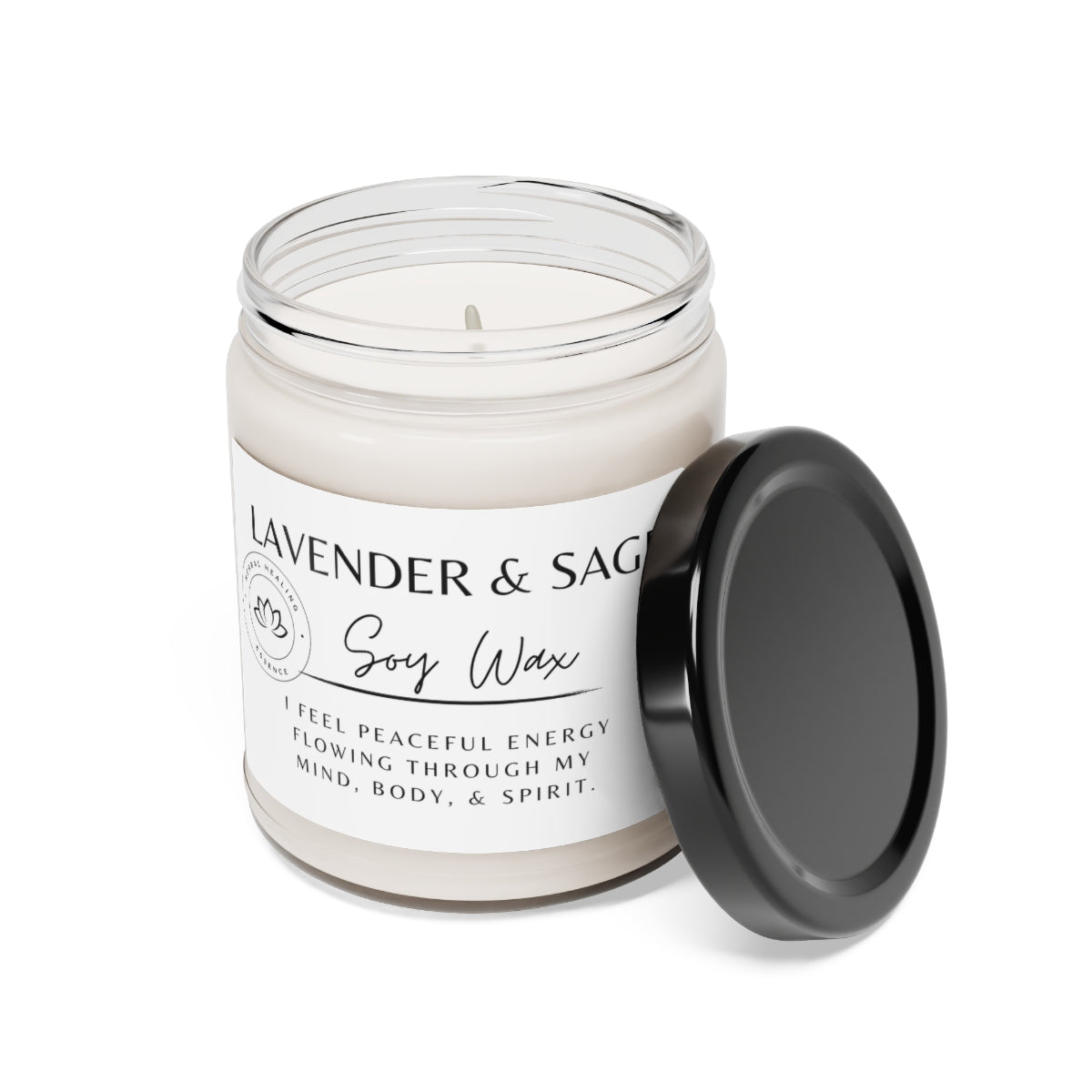 Manifestation Scented Soy Candle, 9oz Lavender + Sage