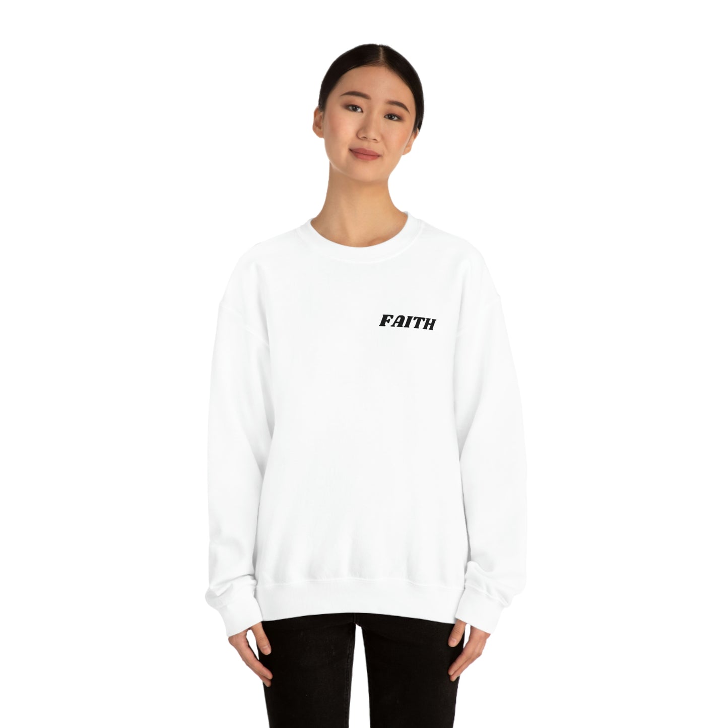 RETRO FONT Unisex Sweatshirt - FAITH , MATHEW 19:26