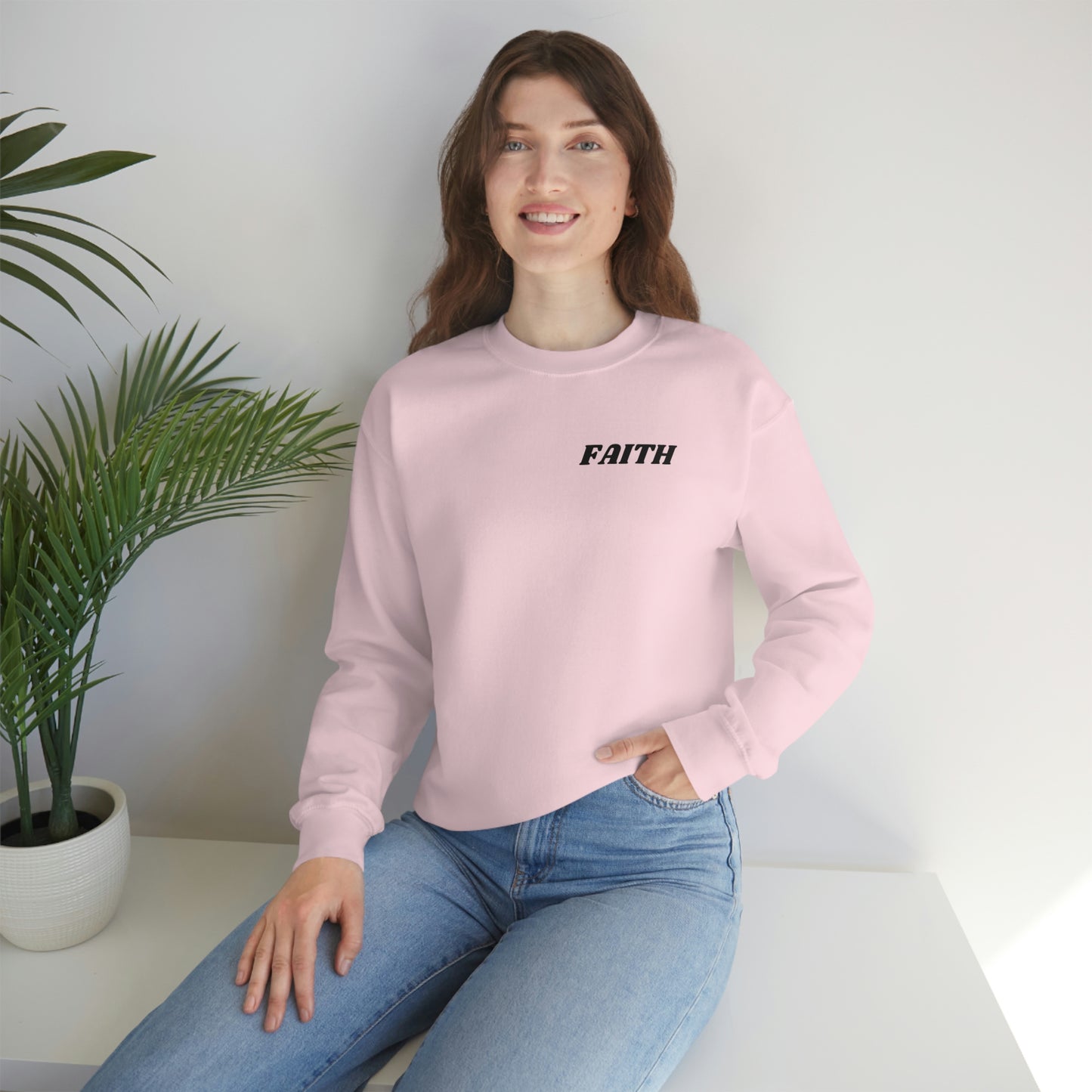 RETRO FONT Unisex Sweatshirt - FAITH , MATHEW 19:26