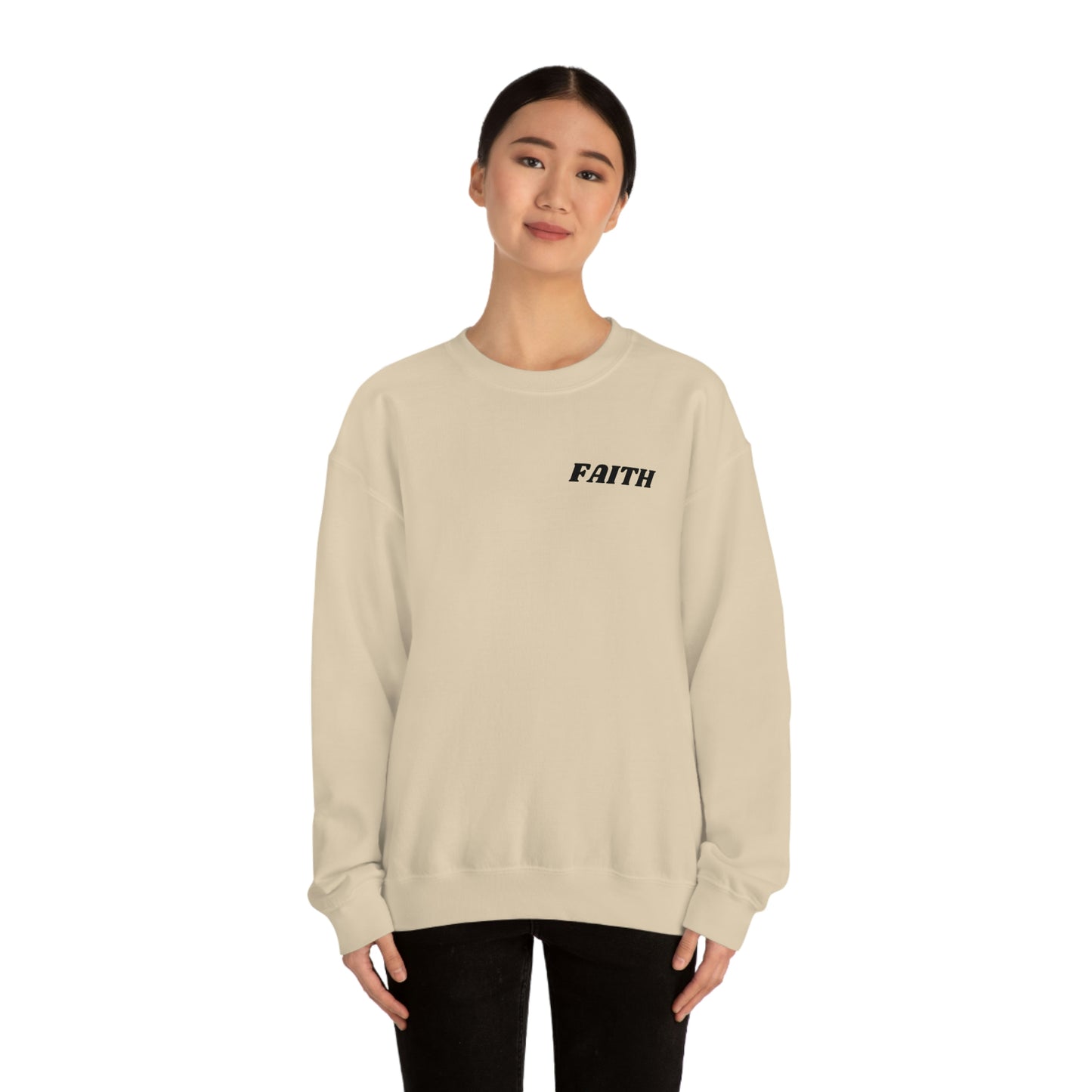 RETRO FONT Unisex Sweatshirt - FAITH , MATHEW 19:26