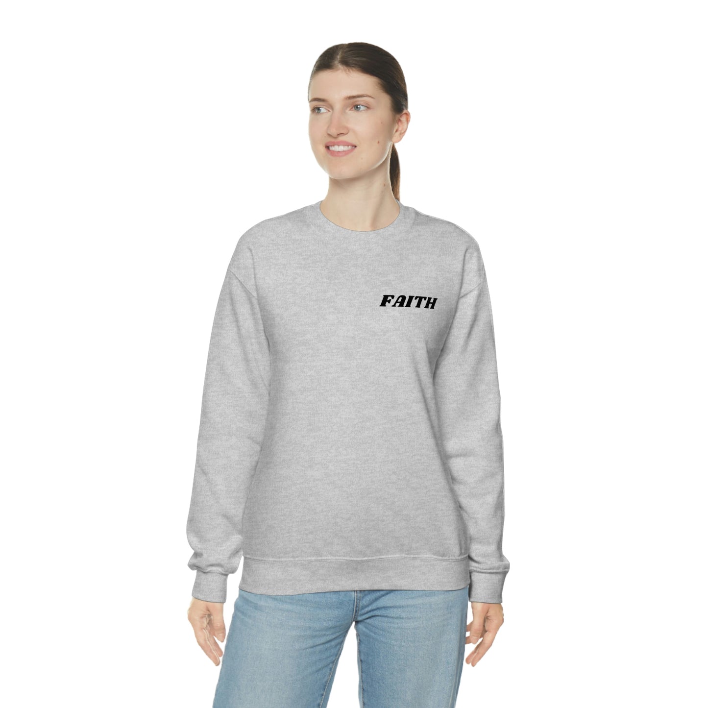 RETRO FONT Unisex Sweatshirt - FAITH , MATHEW 19:26