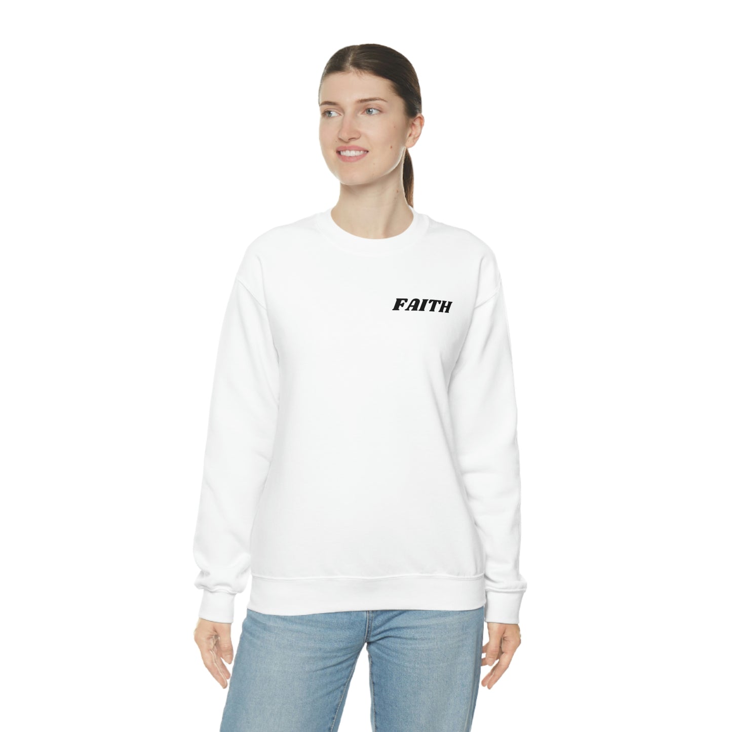 RETRO FONT Unisex Sweatshirt - FAITH , MATHEW 19:26