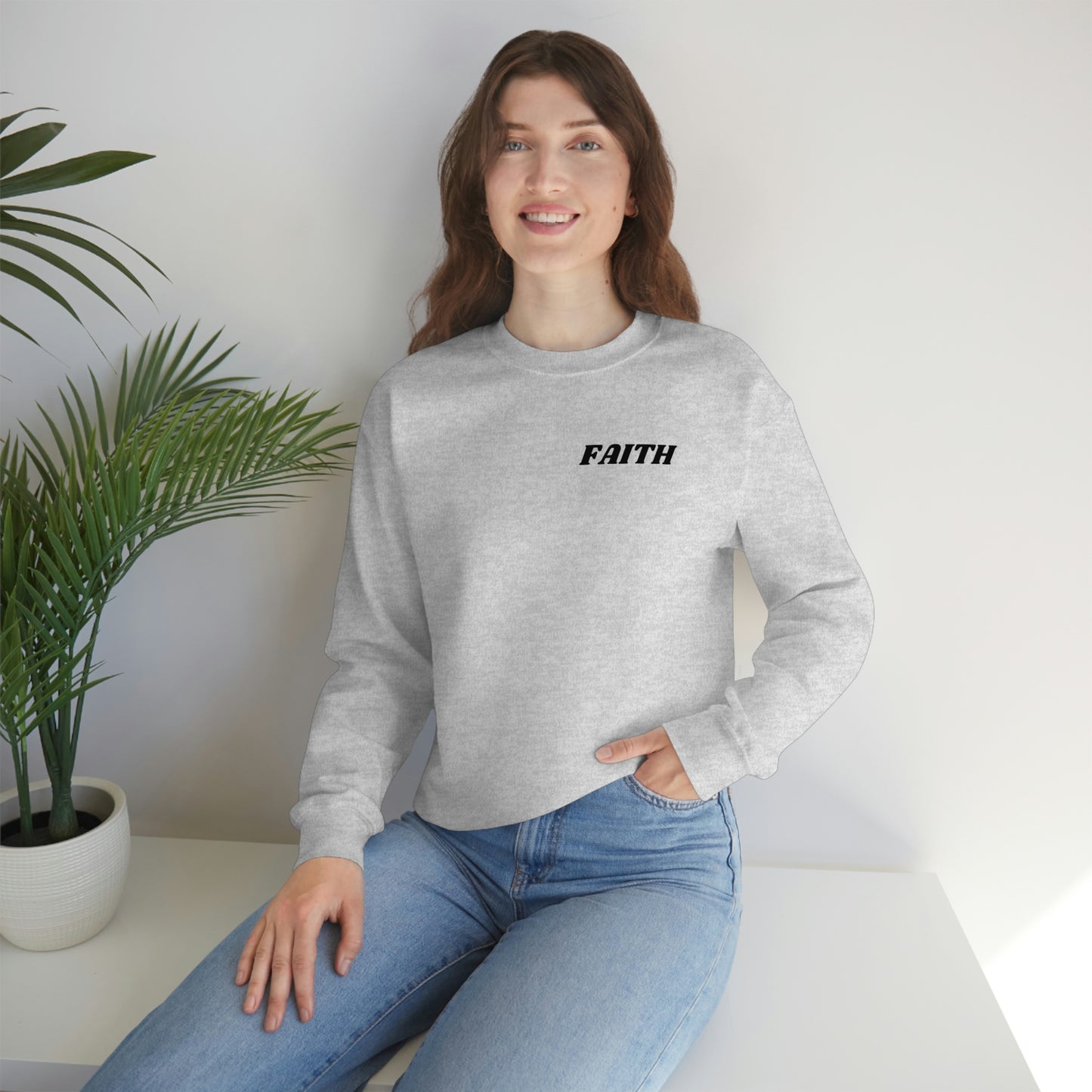 RETRO FONT Unisex Sweatshirt - FAITH , MATHEW 19:26