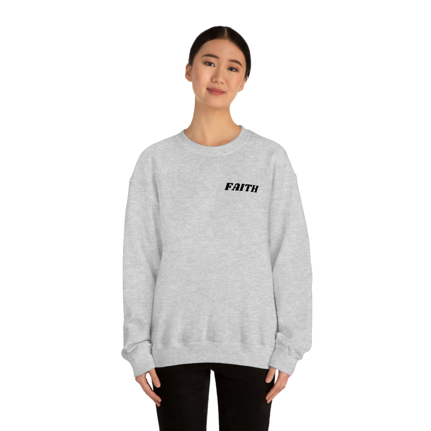 RETRO FONT Unisex Sweatshirt - FAITH , MATHEW 19:26