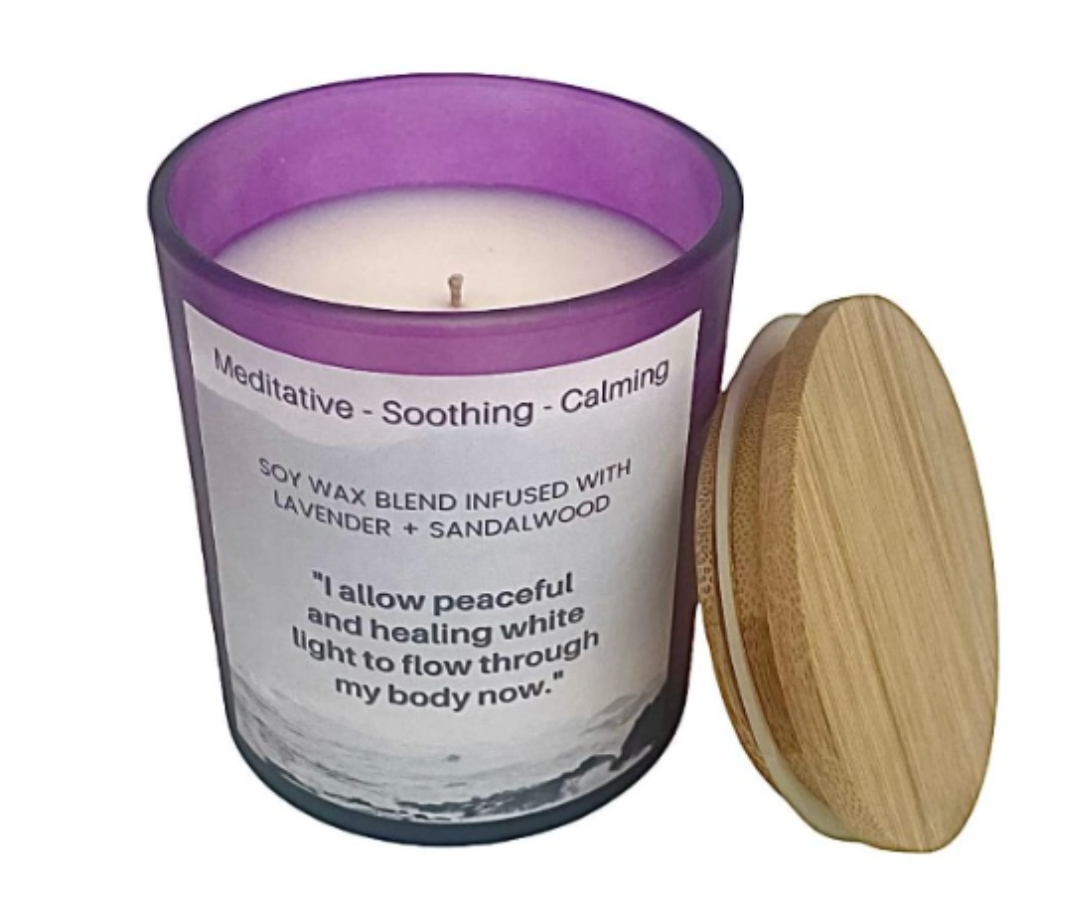 Meditative Candle 8 oz - Lavender & Sandalwood (Highly Fragranced)