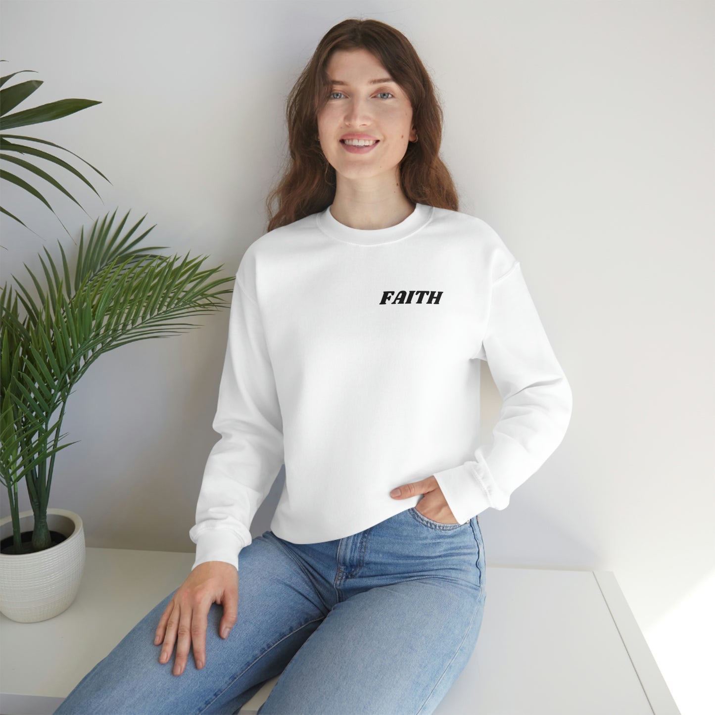 RETRO FONT Unisex Sweatshirt - FAITH , MATHEW 19:26