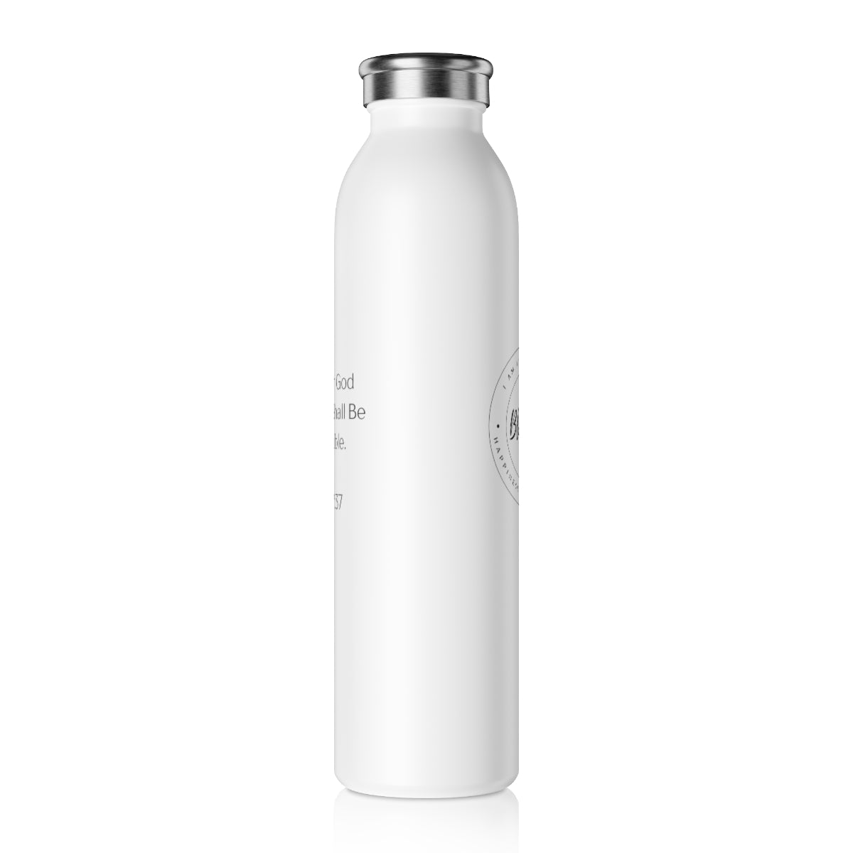 20oz Water Bottle- Blessed, Luke1:37