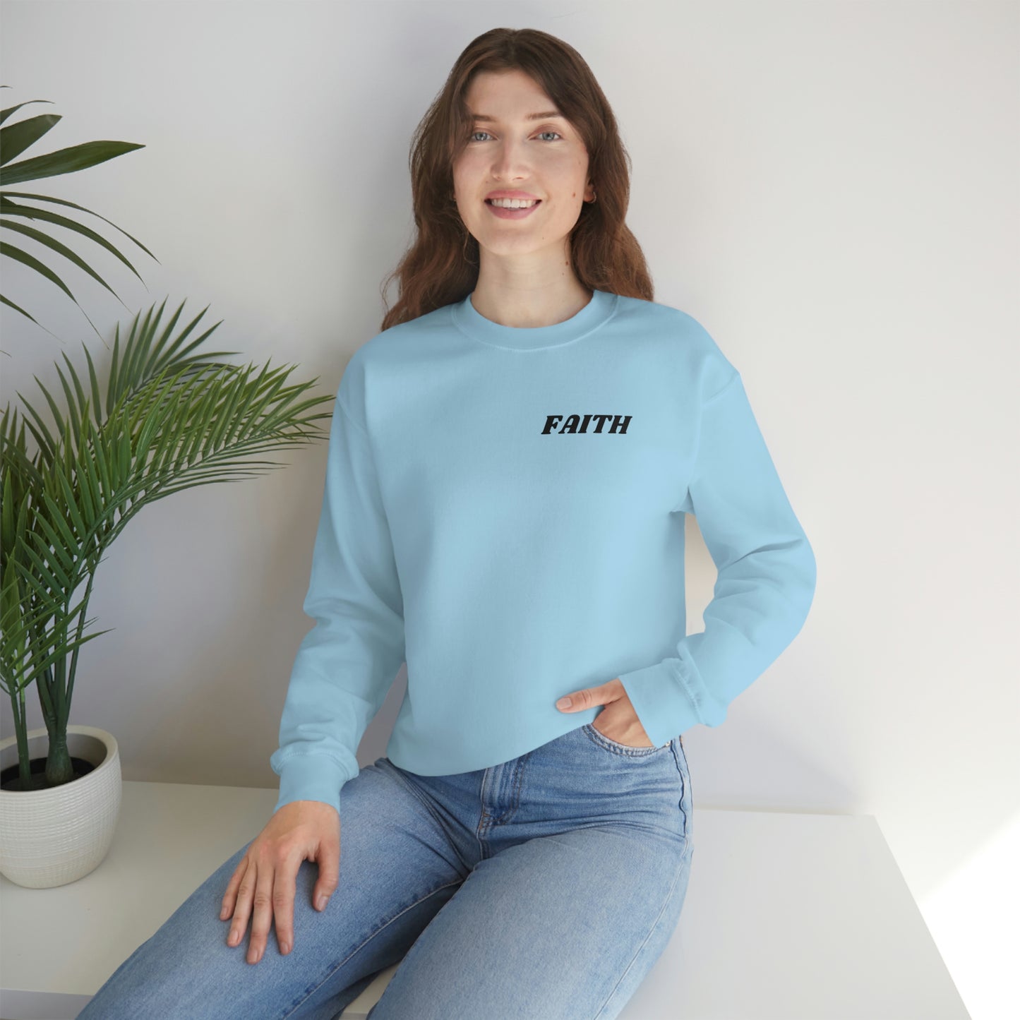 RETRO FONT Unisex Sweatshirt - FAITH , MATHEW 19:26