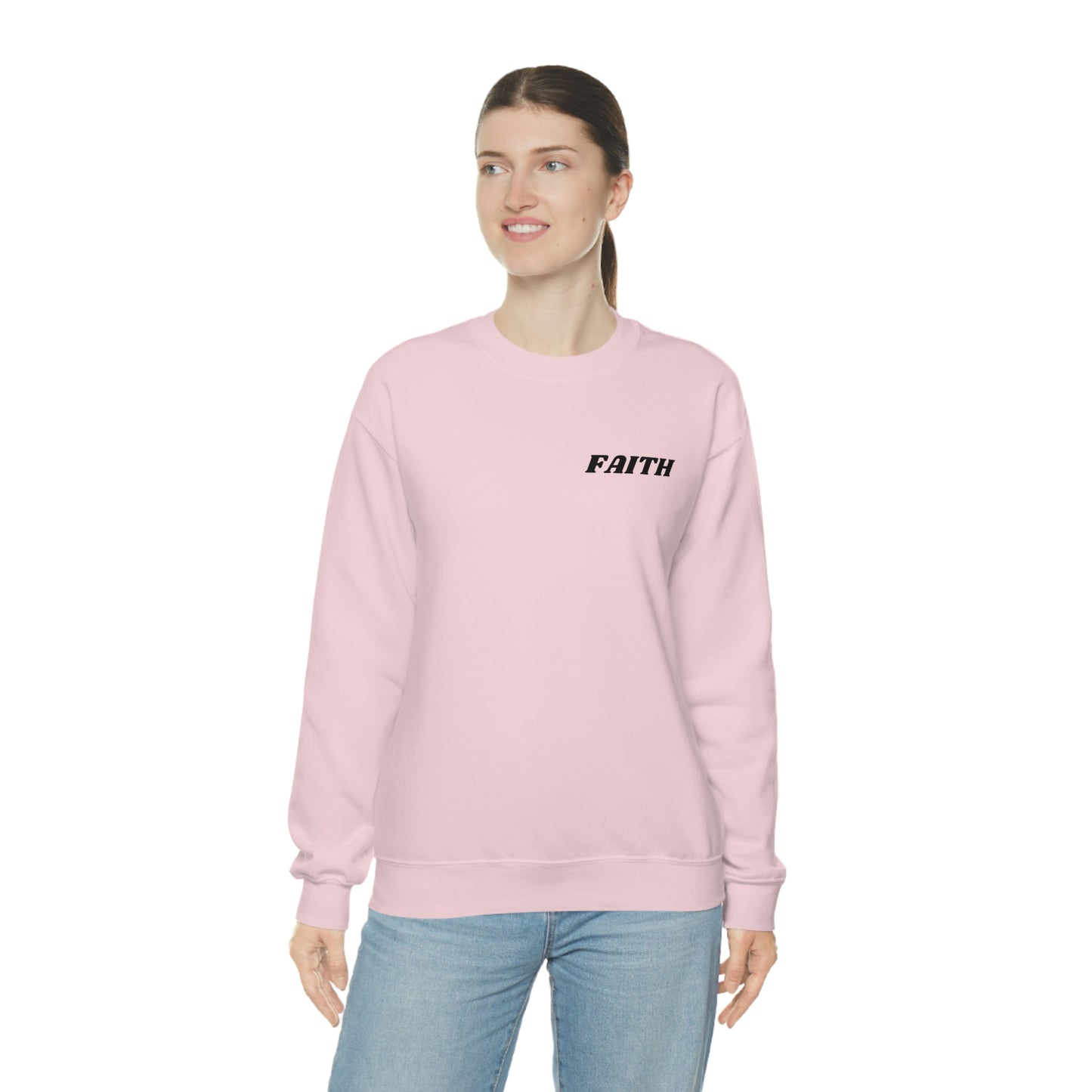 RETRO FONT Unisex Sweatshirt - FAITH , MATHEW 19:26