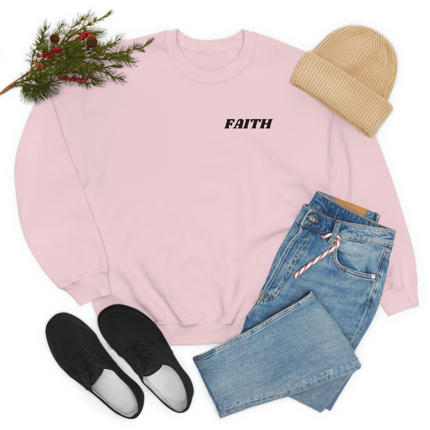 RETRO FONT Unisex Sweatshirt - FAITH , MATHEW 19:26